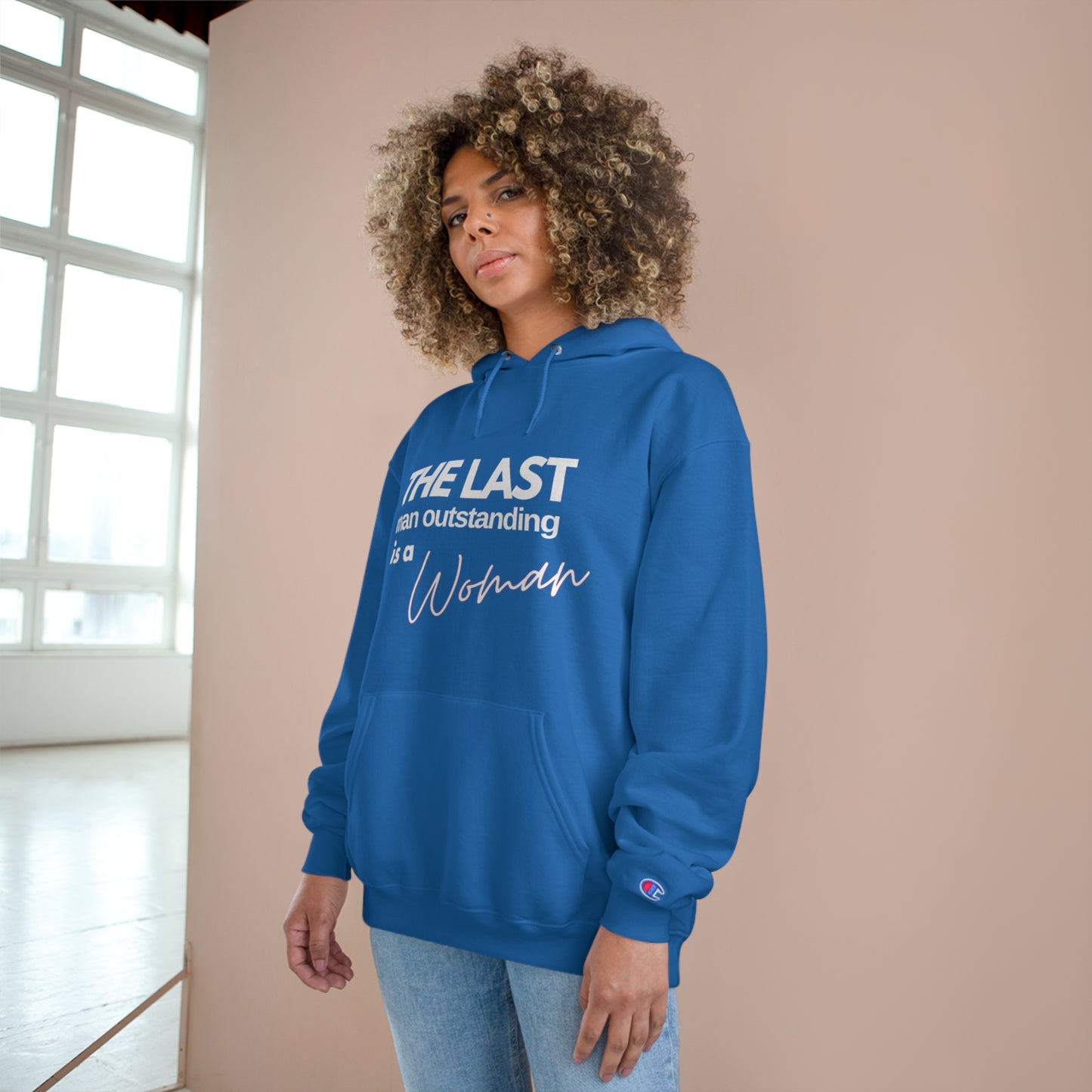 US Elections Merch Democrats The Last Man Outstanding is a Woman Champion Hoodie